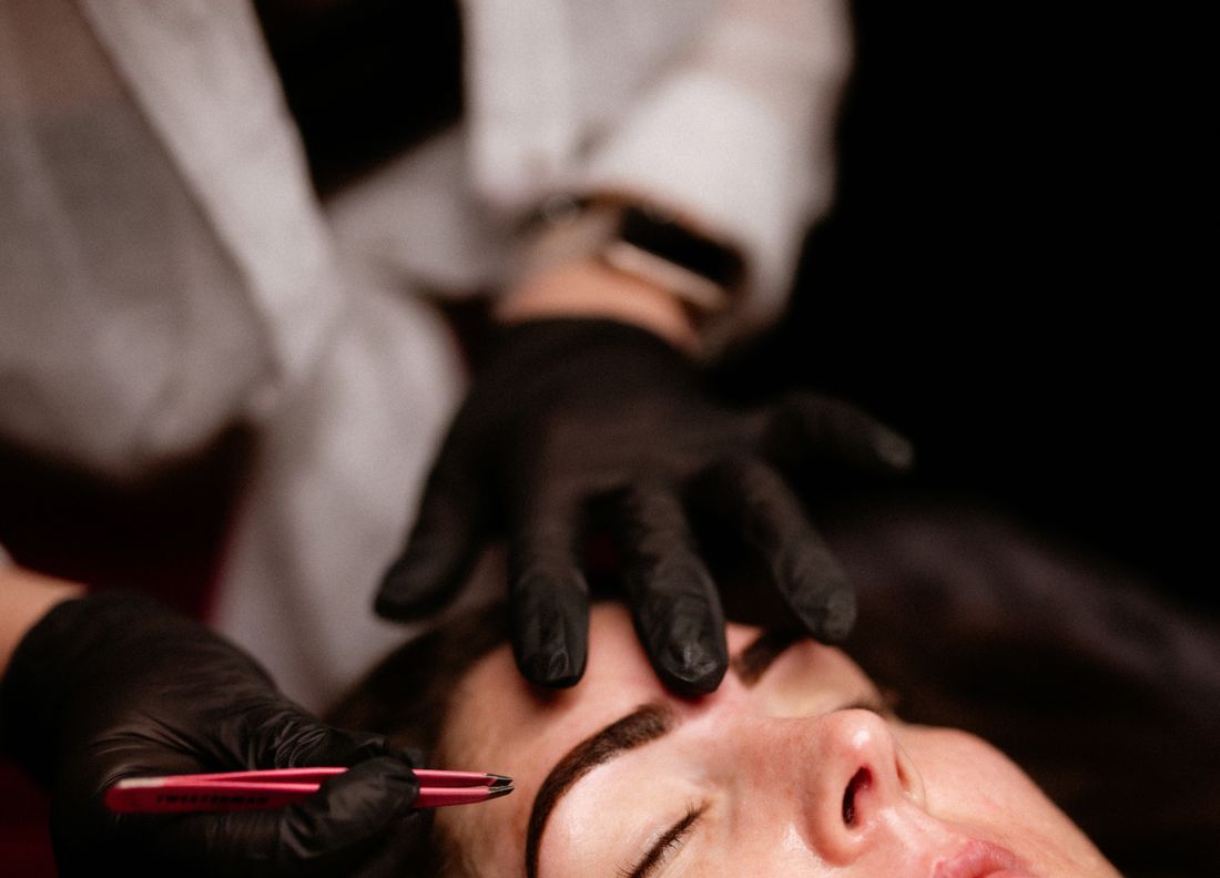 Brows being mapped before shaping